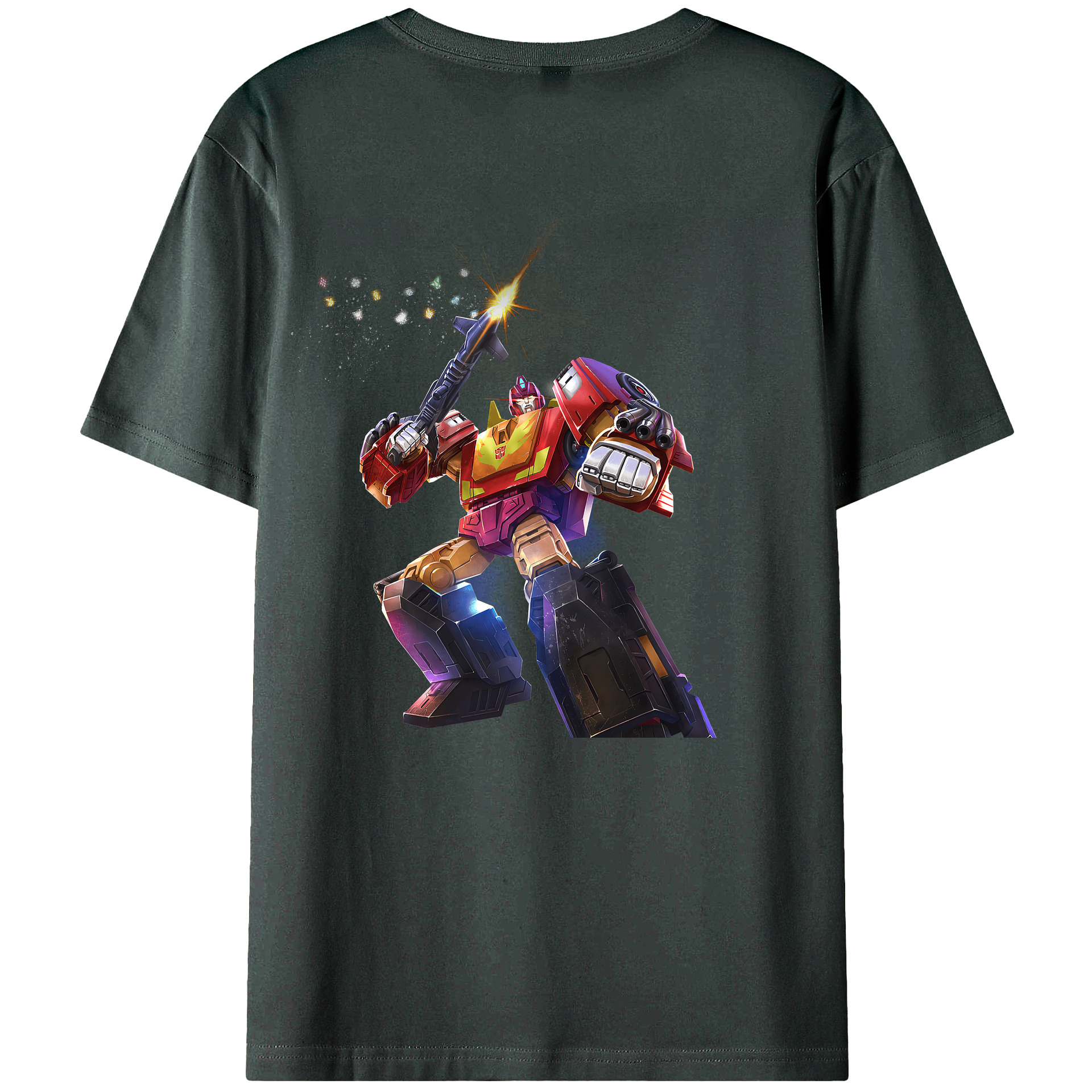 （画像用） Transformers トランスフォーマー 綿100％ メンズ半袖Tシャツ（バックプリント） 通気性